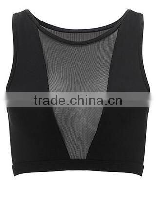 OEM Services Front Mesh Wholese Sports Bra Mositure Wicking Nylon Spandex Custom Women Sports Bra
