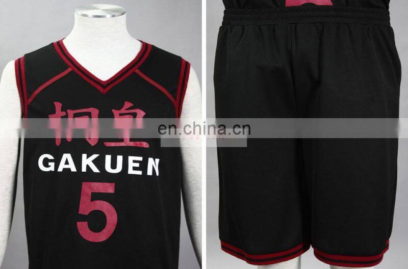 Rose Team-Free Shipping Kuroko's Basketball Daiki Aomine Too High School Basketball Team Uniform Black Number 5 Sexy Halloween C