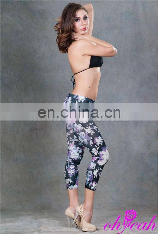 Short floral women leggings tight pants fashion 2014