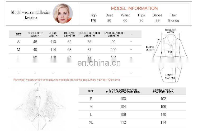 Fashion design mr and mrs fox fur jacket with fur inside