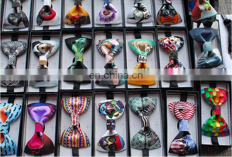 2014 New Mens Pattern Custom Made Digital Printing Silk Bow Ties