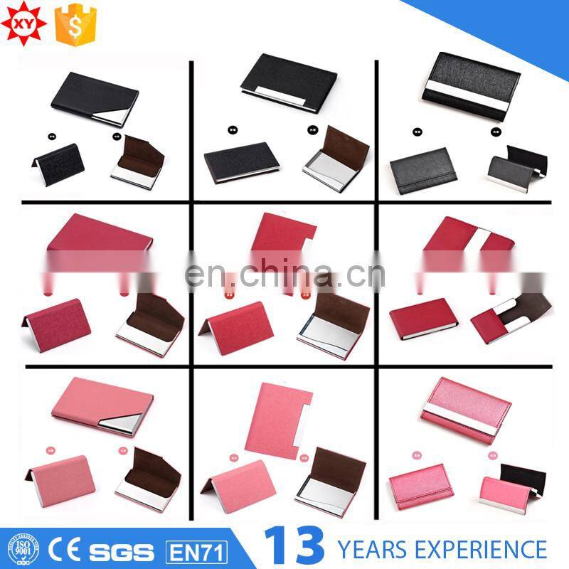 Pink famale leather material card case