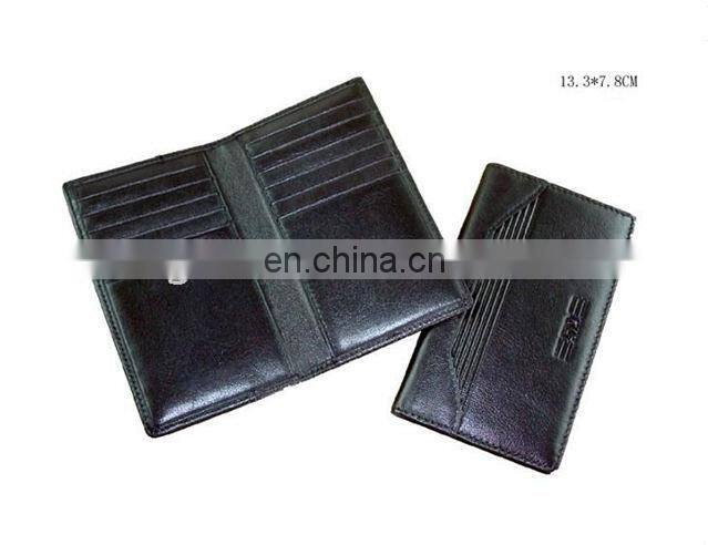 New Promotional Custom Leather Cheque Wallet with Card Slot