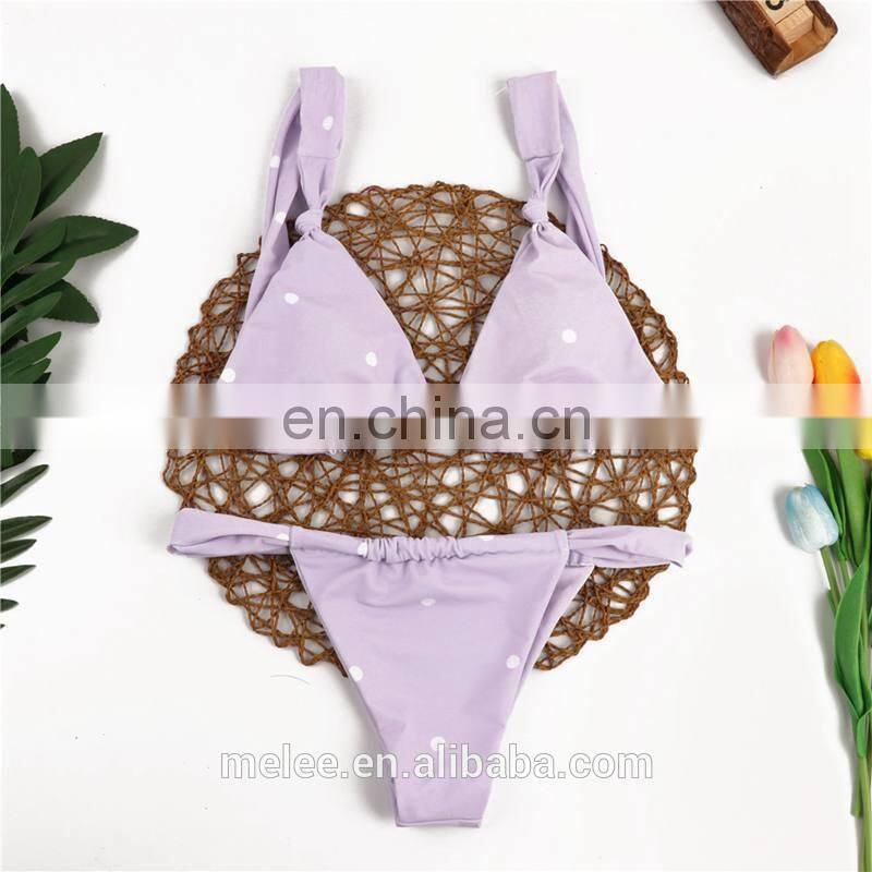 Solid Red Ruffle Swimsuit Female Bandeau Bikinis 2020 Short Sleeve Swimwear Women Tie Side Bathing Suit High Cut Biquini Bikini