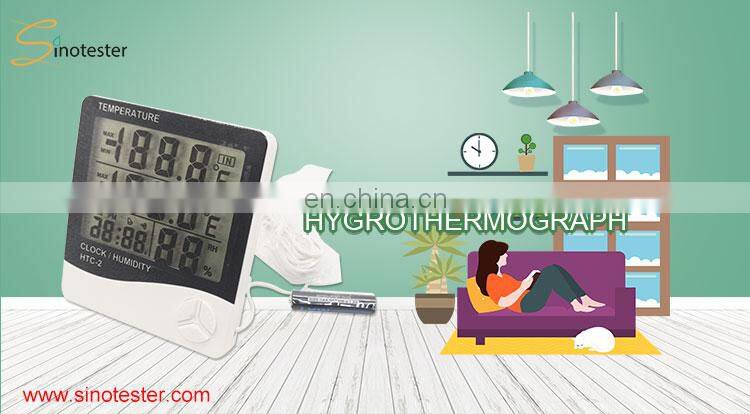 Display Date Time Alarm Clock LCD Digital Indoor Outdoor Temperature Humidity Meter