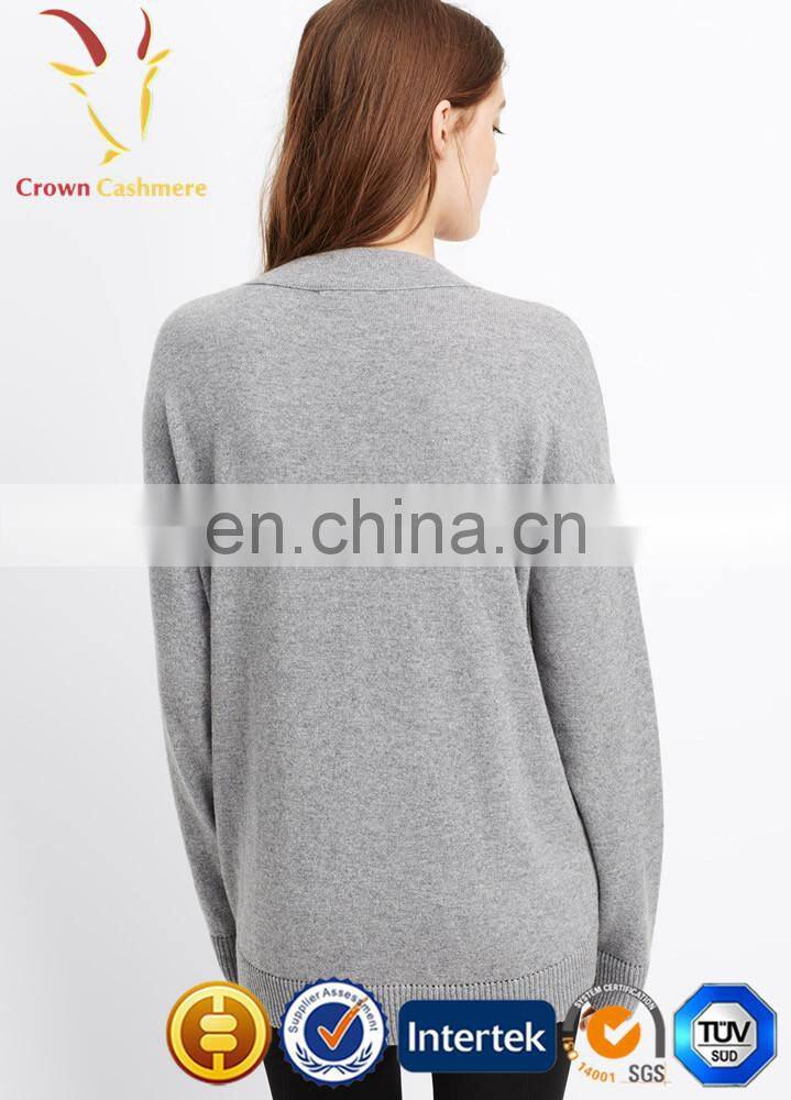 V Neck 100% women's Cashmere Sweater Pullover