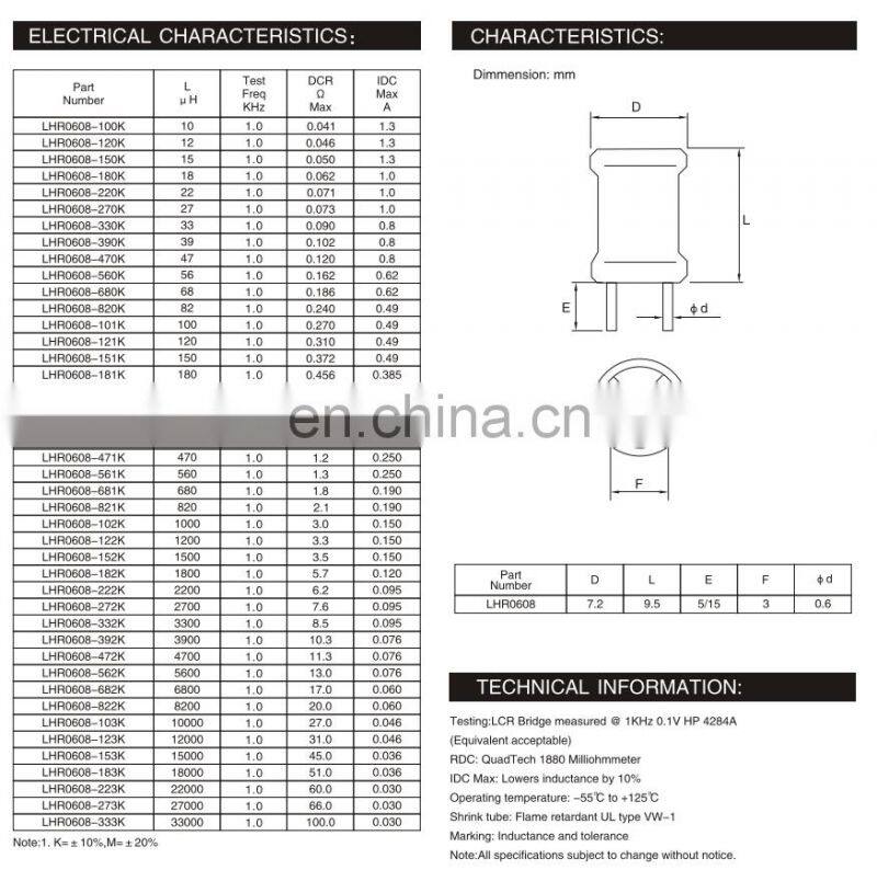 2mH 5mH  Drum Core Inductor High Inductance Through Hole Power Inductor