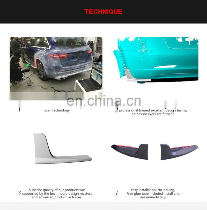 Carbon Fiber Rear Bumper Splitter for Tesla Model 3 Sedan 4-Door 2016-2019