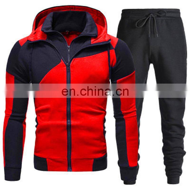 New year sale 2-pieces men's extra large size sports and leisure sports jogging suit custom men's hooded suit