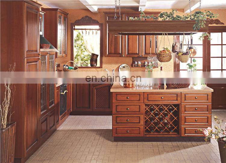 North American Customized Kitchen Pantry Furniture Classic Cherry Wood Kitchen Cabinets