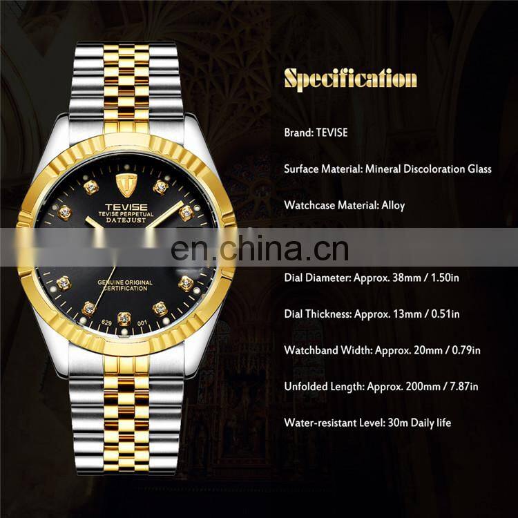 TEVISE Men Brand Watch Fashion Luxury Wristwatch Waterproof Semi-automatic Mechanical Watch Luminous Sport Casual Watches