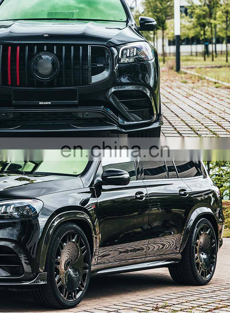 Runde BRA-BUS 800 Style Carbon Fiber For Mercedes-Benz GLS 63 W167 Body Kit Front Lip Rear Lip Wheel Eyebrow Exhaust Wind Knife