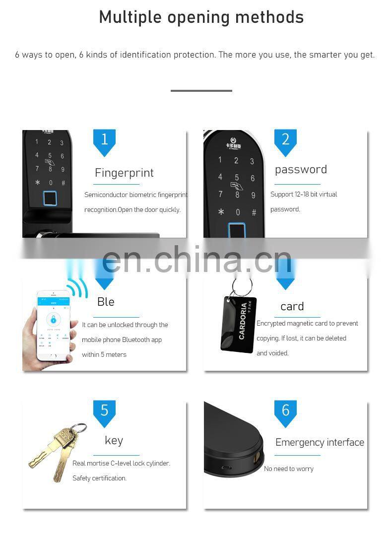 Digital Outdoor Locks Fingerprint Touch Screen Electronic Handle Home Cheap Locker Apartment Ttlock Tuya Smart Finger Door Lock