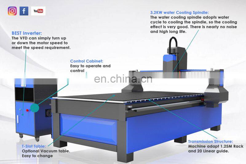 CNC Milling Machine 1325 Router CNC for Wood MDF Soft Metal Aluminum Cooper Cutting Engraving