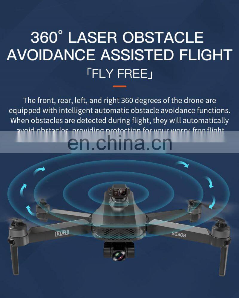 Sg908pro Camera Drone 4k Dual Hd Rc Drone Three -axis Mechanical Radio Control Toys Obstacle Avoidance