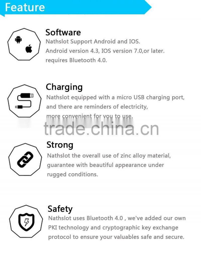 Nathslot bluetooth smart luggage self locking door lock cylinder