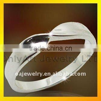 hot sell fine jewelry high quality elegant lady simple plain silver ring