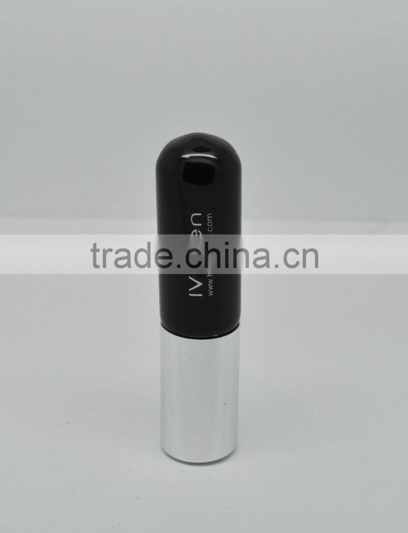 5ml shiny black Glass vial with metal sprayer and lid, empty custom glass atomizer