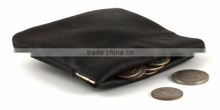 Top quality leather coin purse slim genuine leather coin purse for men