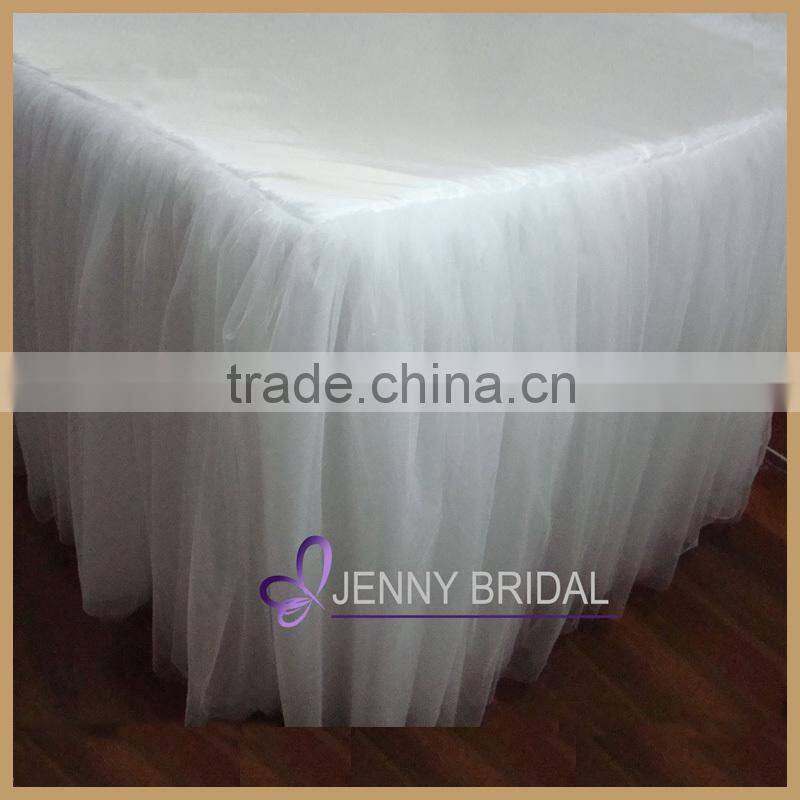 TC091(5) elegant wedding party decorations white tulle table skirt