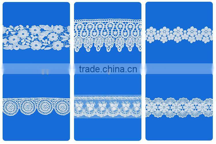 Wholesale China Factory soft guipure scalloped lace trim neck crochet cotton collar