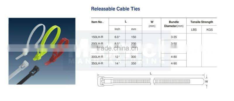 Cable Tie MT20 releasable cable tie