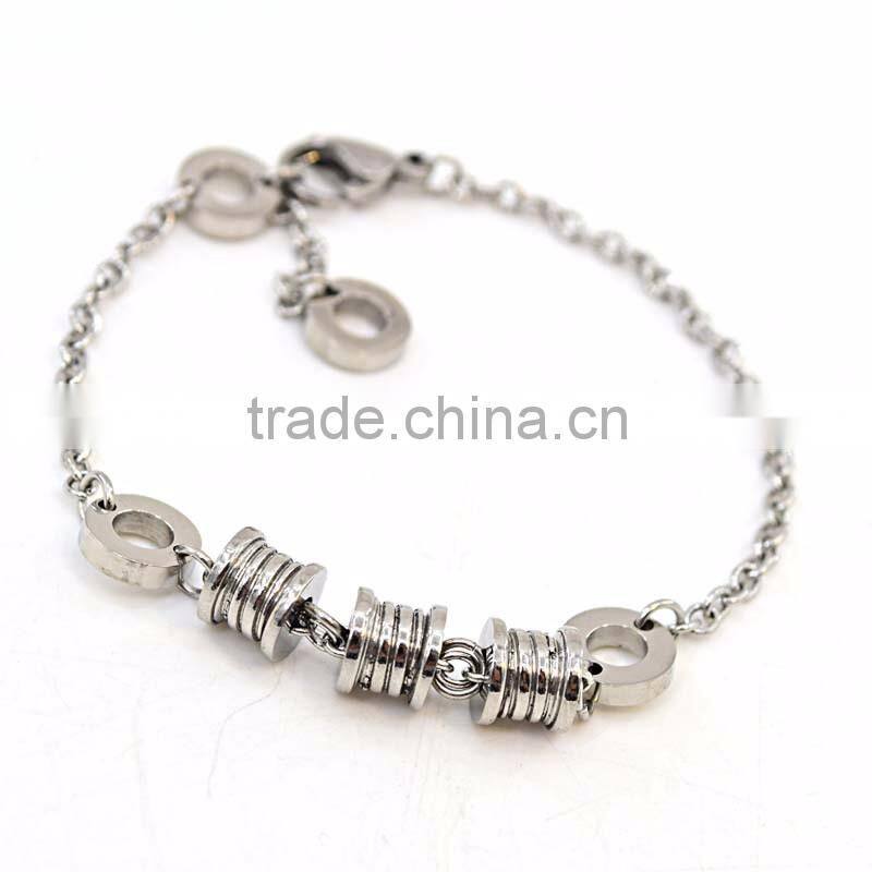 Silver color round beads man chain stainless steel bracelet