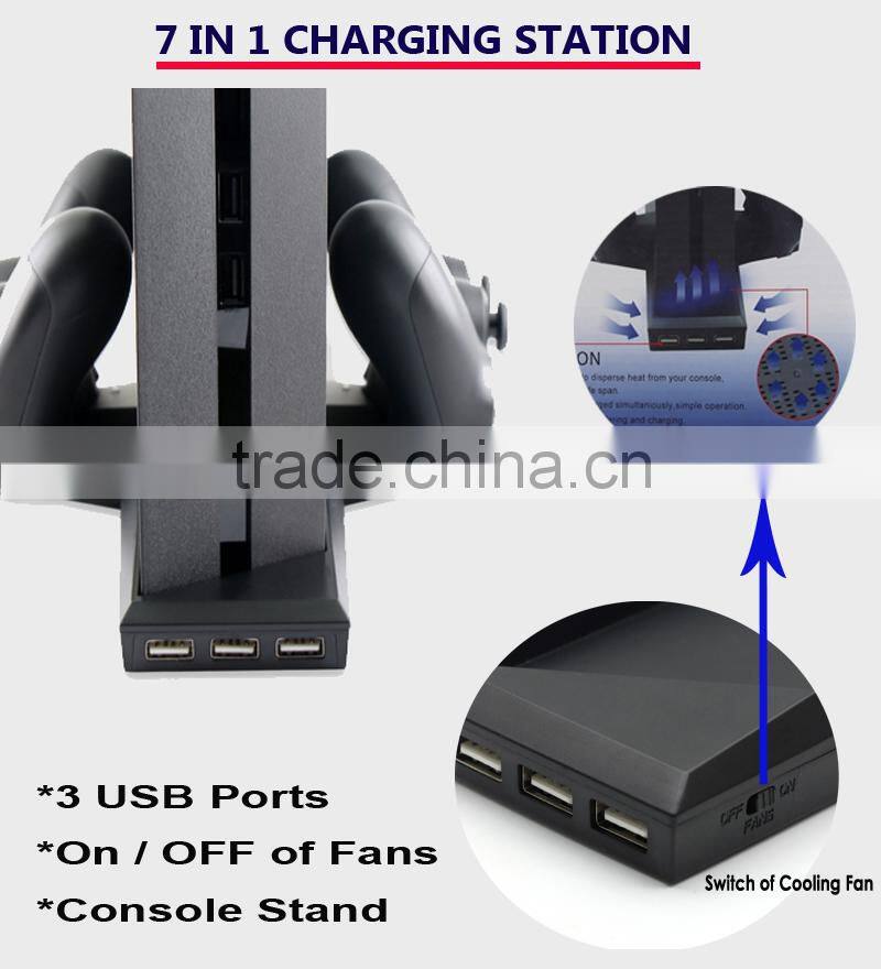 7-in-1 Compatible for ps4 console and controller charging stand