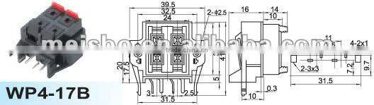 Universal four pole wire end terminals
