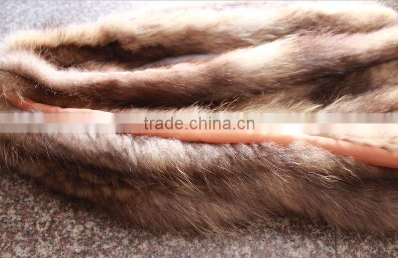 Dark natural Color real raccooN Fur collar for Hood OF coats DIy material