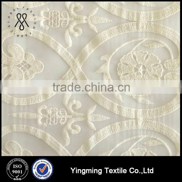 Nylon Organza Fabric with Embroidery for fashion garments,dress,skirt,wedding