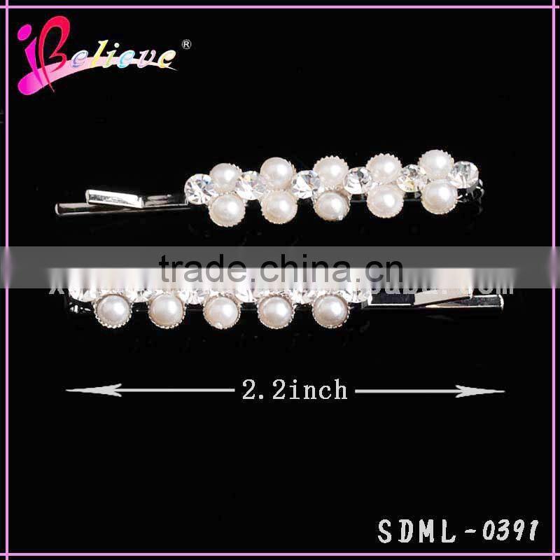 Cheap fashion hair clip accessories ladies rhinestone hair clip pearl hair pins