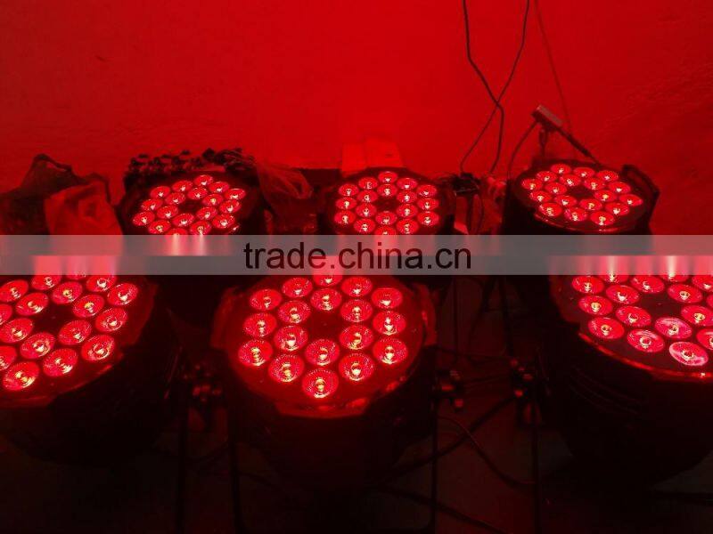 18pcs 15Watt Led Par Light RGBWA 5in1 Full color mixing stage led wall wash par light 5/9CH Disco led Par56/64 can lighting good