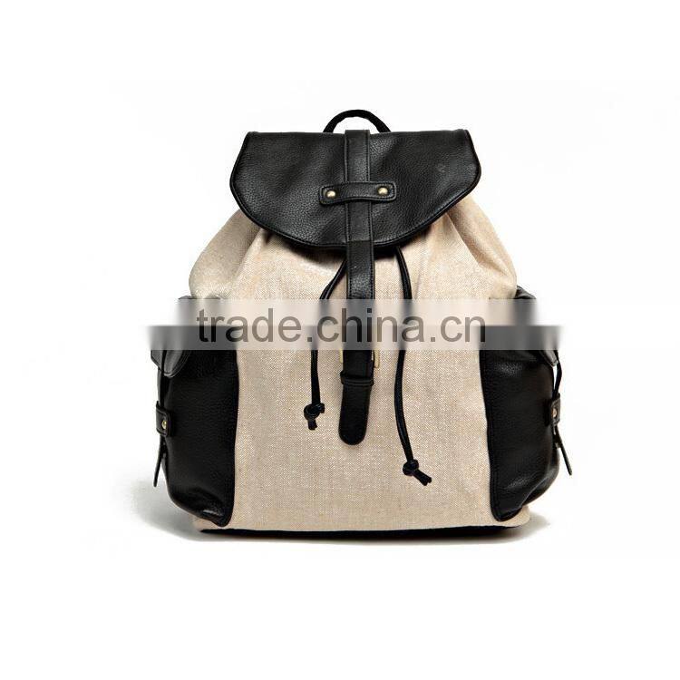 Beautiful Vintage Canvas Leather Teenager Girls Bag Backpack