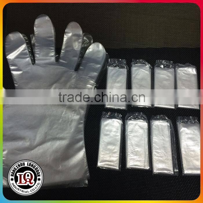 Disposable Clear Single Wrapped PE gloves