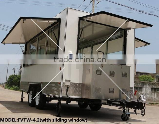 Big wheels mobile kitchen trailer,catering trailer,mobile food trailer design