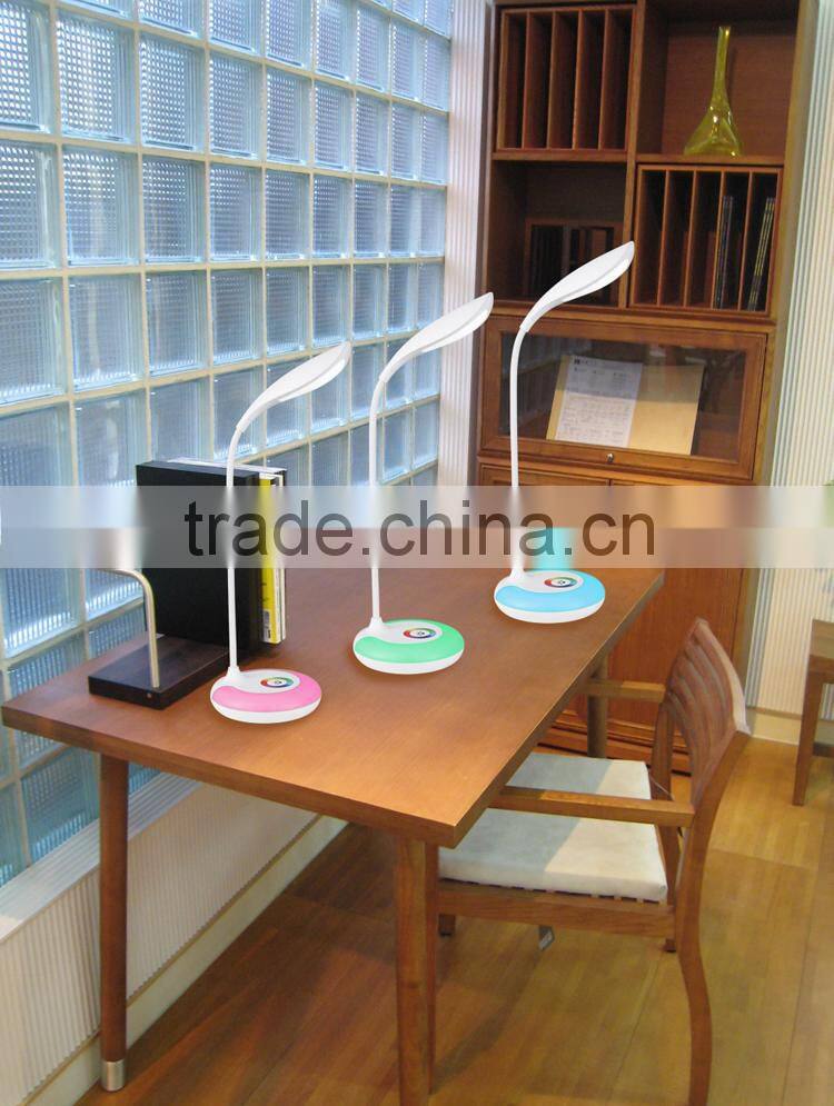 JK-848 indoor modern battery operated funky table lamps rainbow color cordless USB rechargeable hotel led desk lamp