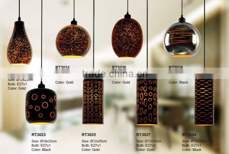 Modern Glass 3d Pendant Lamp Design Lighting Interior RT3025