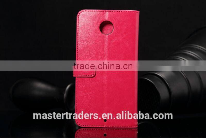 Original K-COOL Fine Sheep Grain Printing Stand PU Leather Wallet Case For Google 6 MT-2829