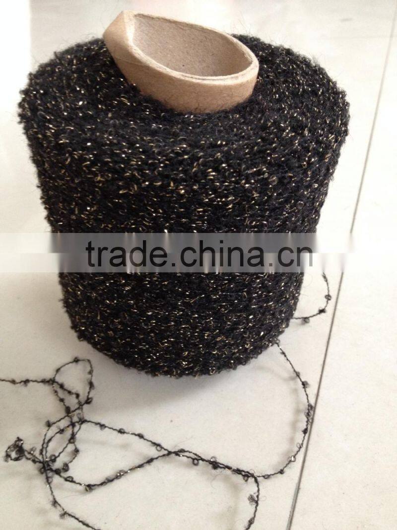 acrylic/wool/mohair/nlyon/polyester/lurex boucle/loop yarn