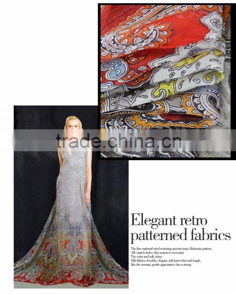 printed french silk chiffon fabric prices