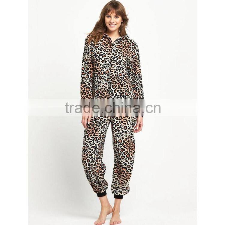 Leopard print polar fleece onesie,Adult hoodies onesie/pajama,sleepwear,jumpsuit,rompers