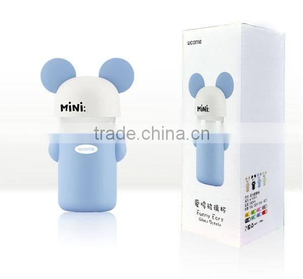 New Fancy funny ears glass sports water bottle