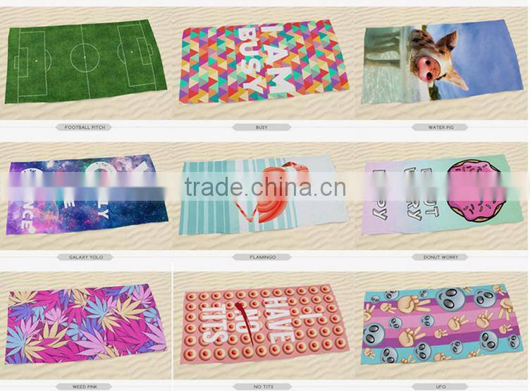Fast deliver 3D digital print wholesale folding 100 us dollar printed beach towel