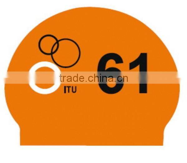 Silicone swimcap with serial number in high durablity