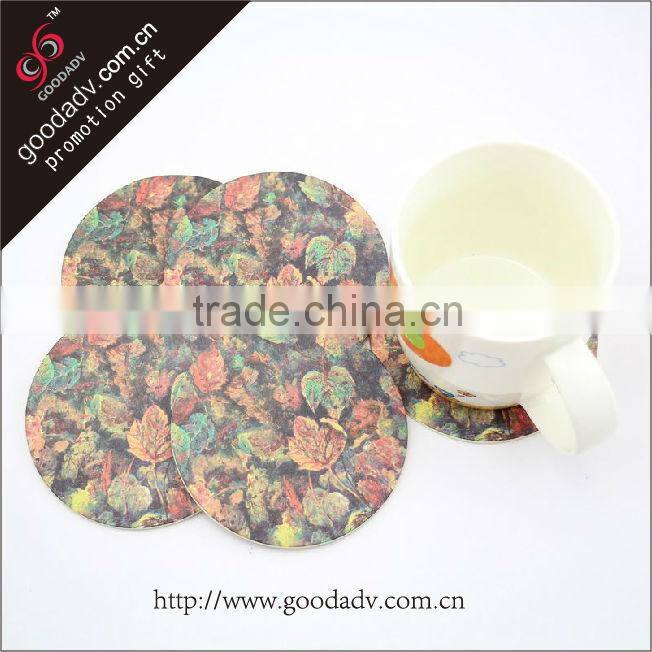 Guangdong factory cheap print round absorbent paper coasters