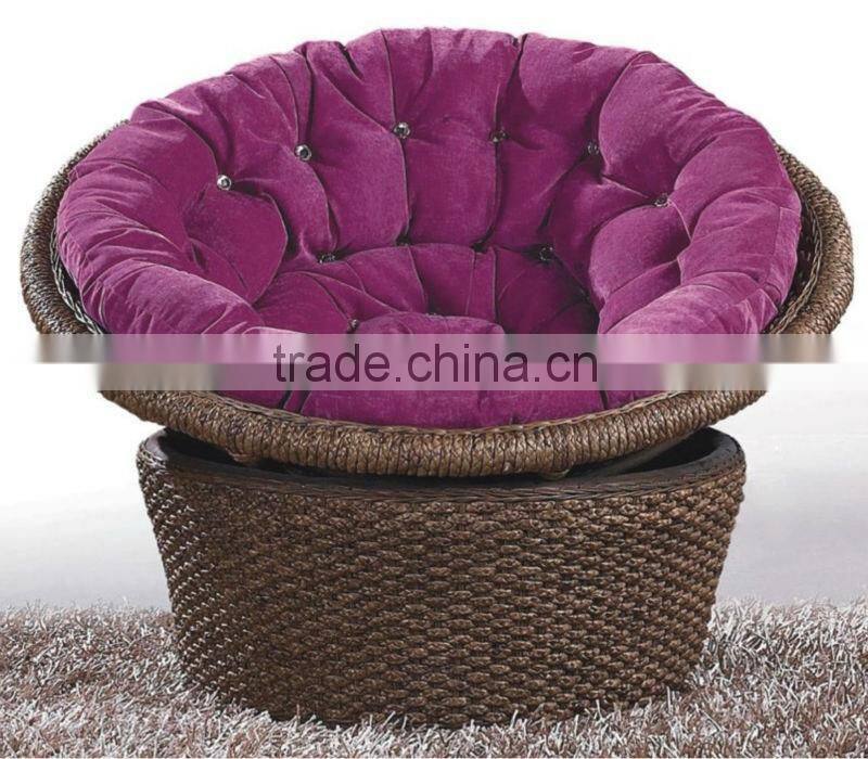 Natural Rattan Cane Wicker Round Lounge Sofa Chair