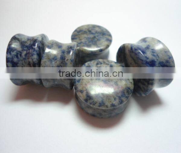 Hot sale semi precious stone earring white jade body jewelry