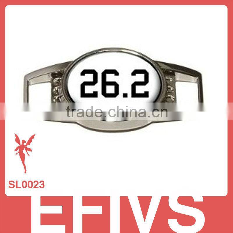 customized logo metal shoelace bracelet charms