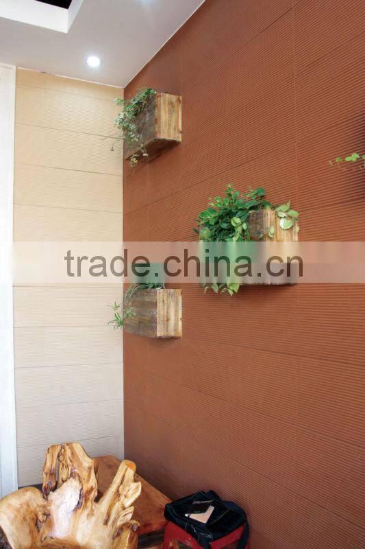 Red terracotta ceramic wall panel line design tiles 30x60